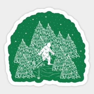 A Bigfoot Christmas Sticker